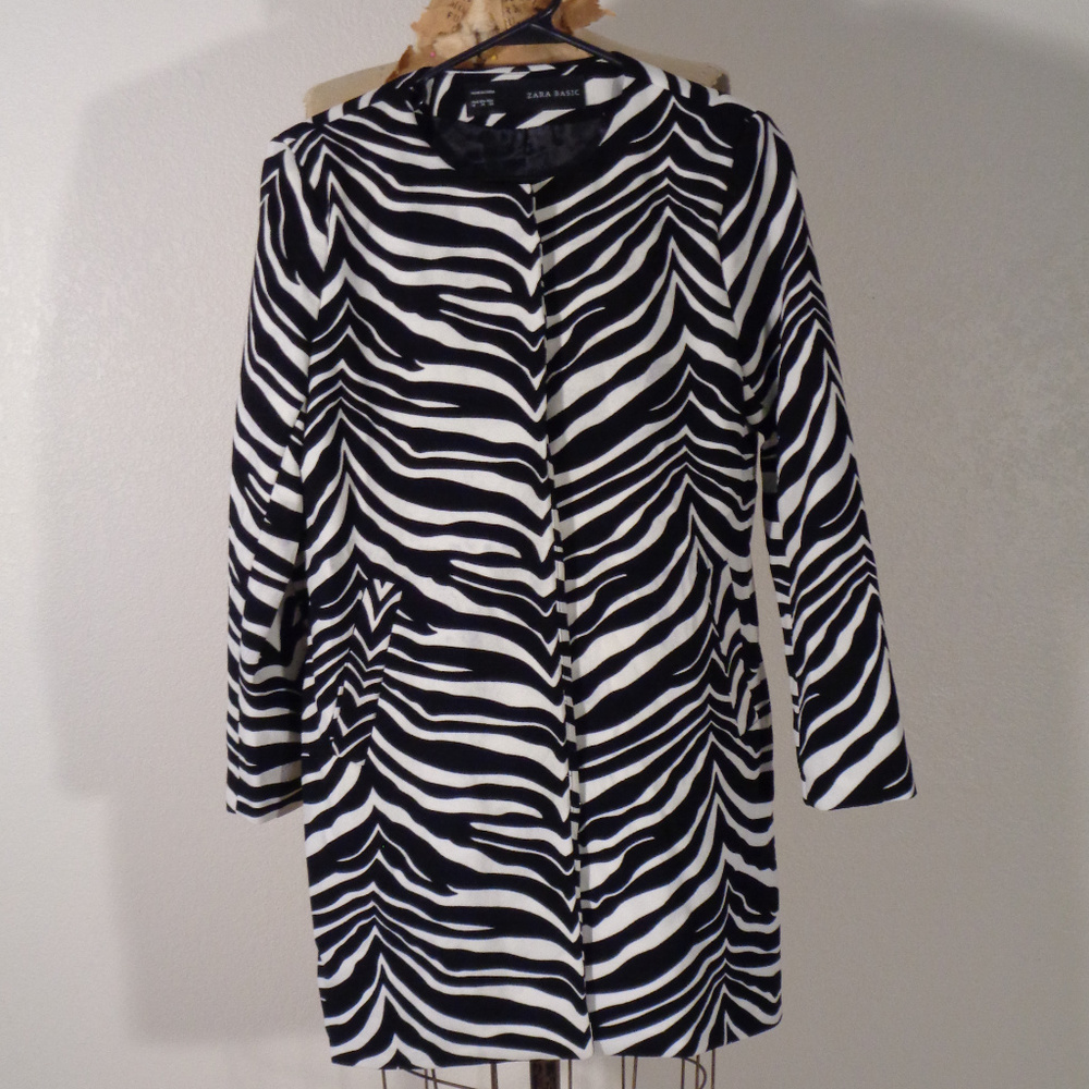 ZARA INTERNATIONAL ZEBRA CARCOAT